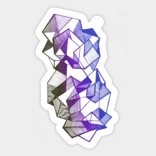 Geometric triangles abstract blue purple Sticker